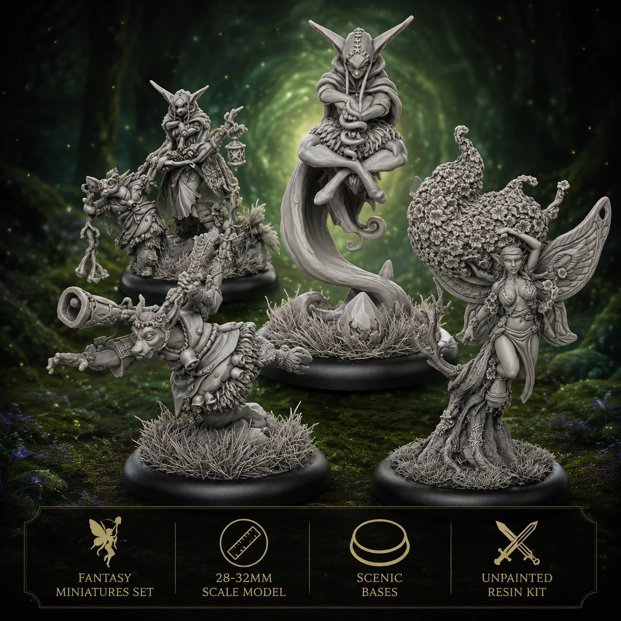 

Resin Model Assembly Kit, GK,Malachite Mystics, Unpainted (including Base)