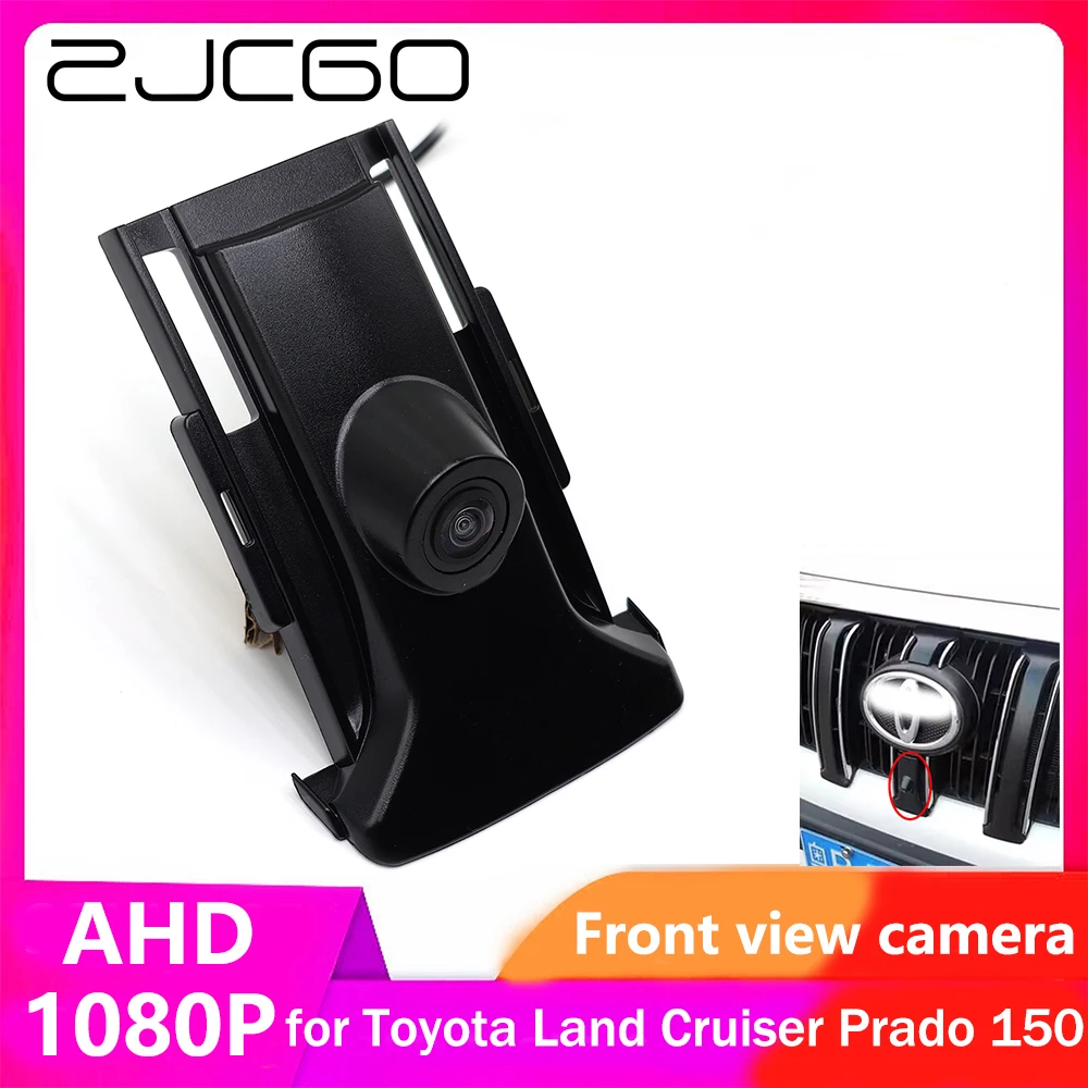 

ZJCGO AHD CVBS 1080P 170 ° Автомобильный логотип, парковочная камера переднего вида для Toyota Land Cruiser Prado 150