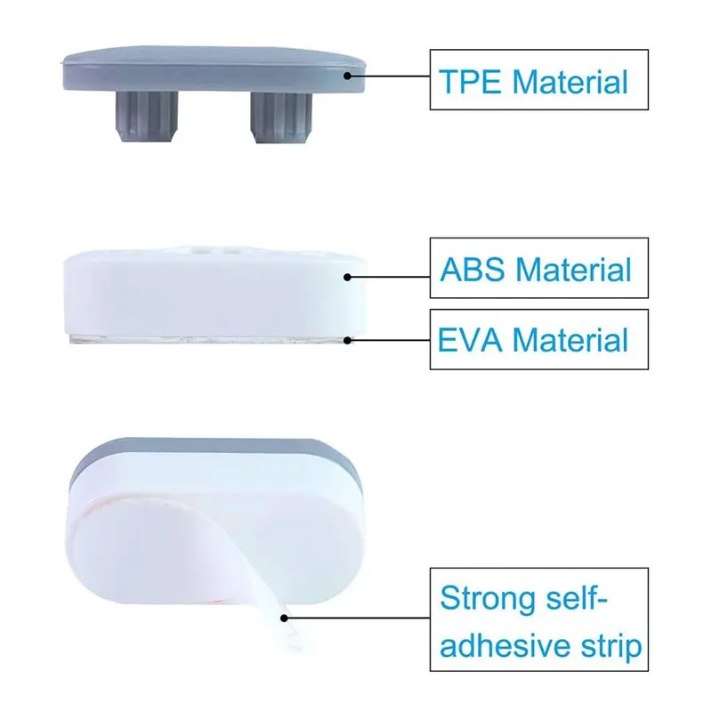 A33Z-10 Pieces Toilet Seat Bumpers, Universal Buffer Toilet Lid Rubber Bumpers Each One With 2 Thickness TPE Pads(2 Heights)