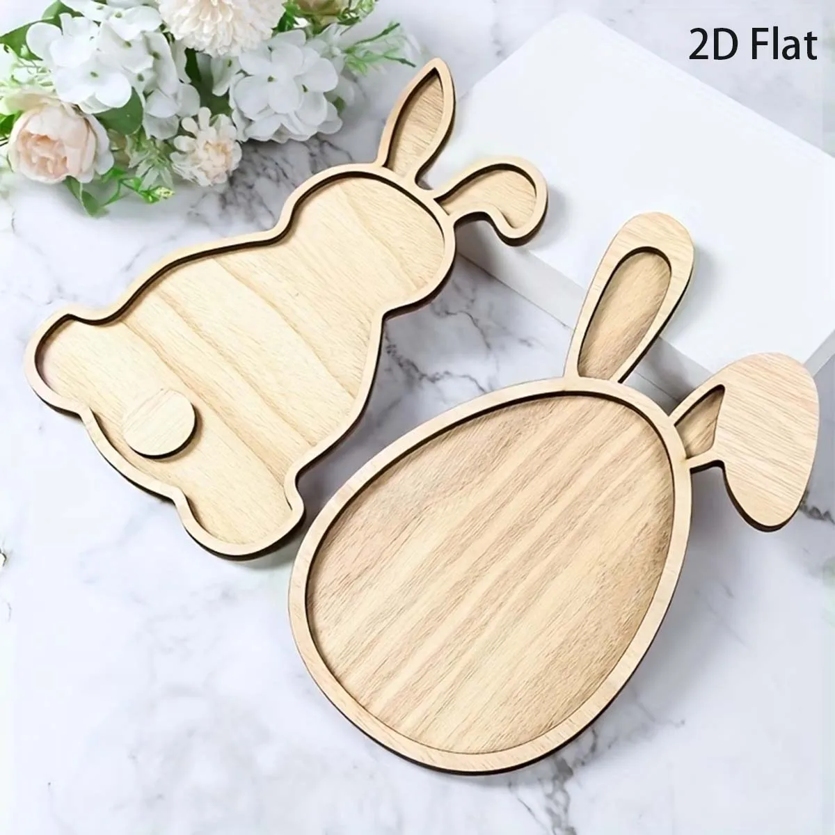 1 Stück Osterhasen-Holzdekorationsplakette, Wand- und Türdekoration für Zuhause, Büro, DIY, bemalbar, Geschenk für Kinderzimmer, Geburtstag, Hochzeit