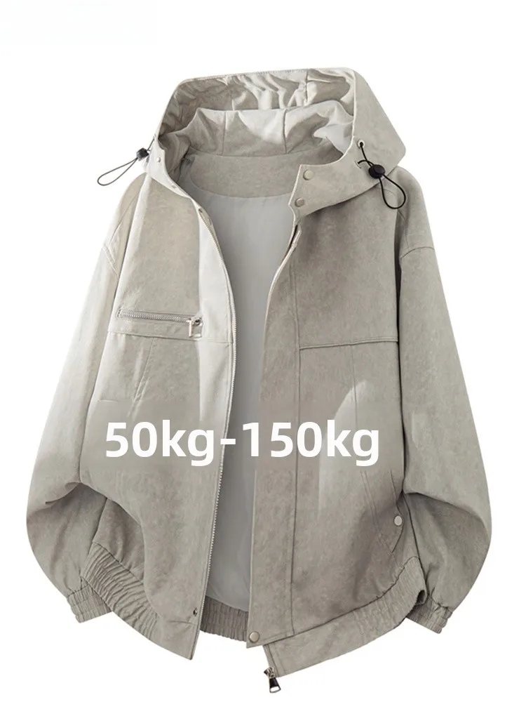 

Men's Casual Hooded Jaet Spring Autumn Faion Outdoor Windbreaker Loose plus Size Slimming Leisure Coat Polyester Nylon Co...