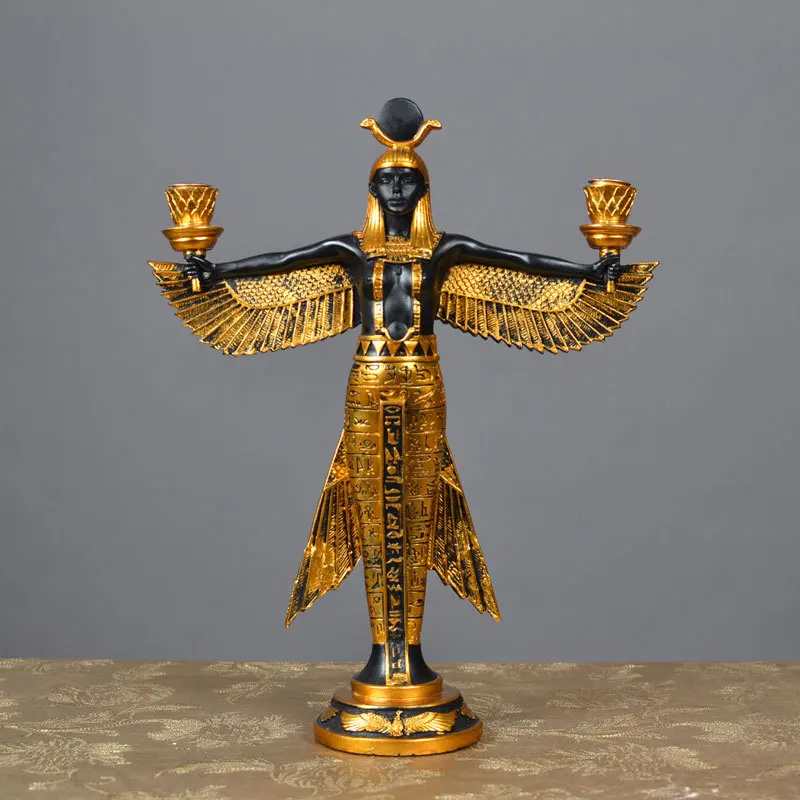 

Ancient Egypt God of Life Statue Temple Model Tourist Souvenir Office Roo Desk Decoration Accessories Furnishing Candle Holder