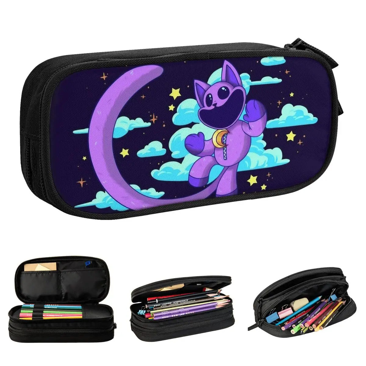 

Kawaii Smilings Critters Pencil Cases Cartoon Anime Pen Holder Bags Student Large Storage Students School Gift Pencilcases