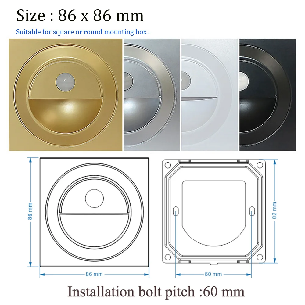 Imagem -03 - Interior Pir Sensor de Movimento Led Passo Luz 1.5w Infravermelho Corpo Humano Indução Escada Case Lâmpada Parede para Passagem Corredor