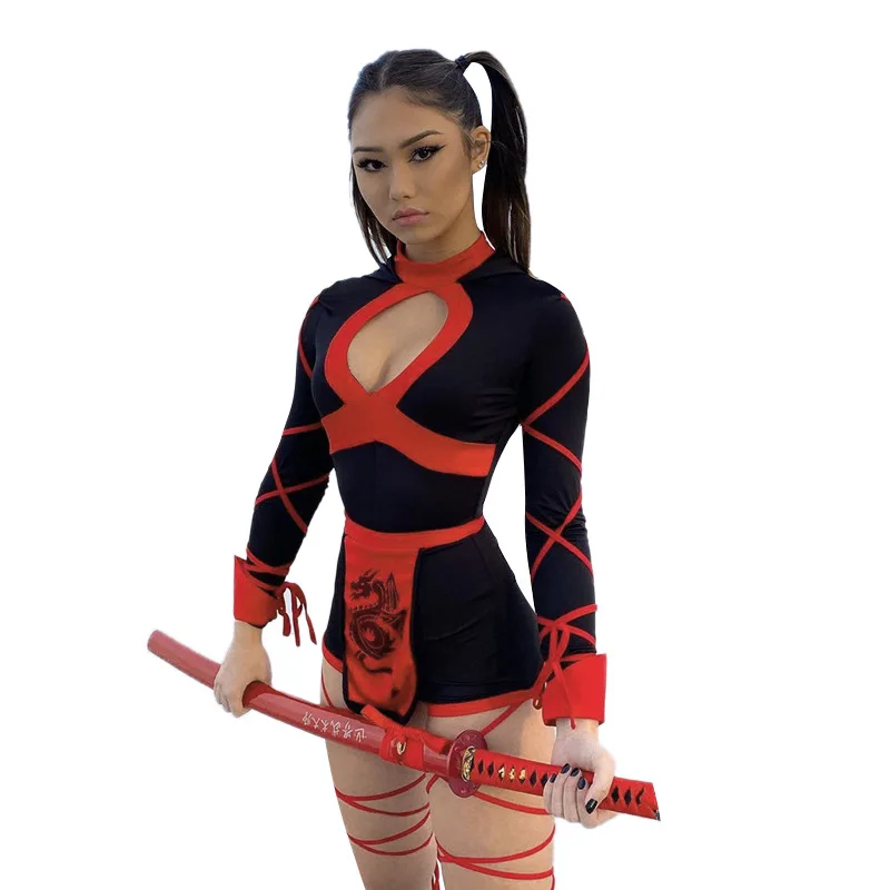 Ninja Cosplay Anime Halloween Kostüm für Frauen Erwachsene Cosplay Dragon Ninja Krieger Kostüm