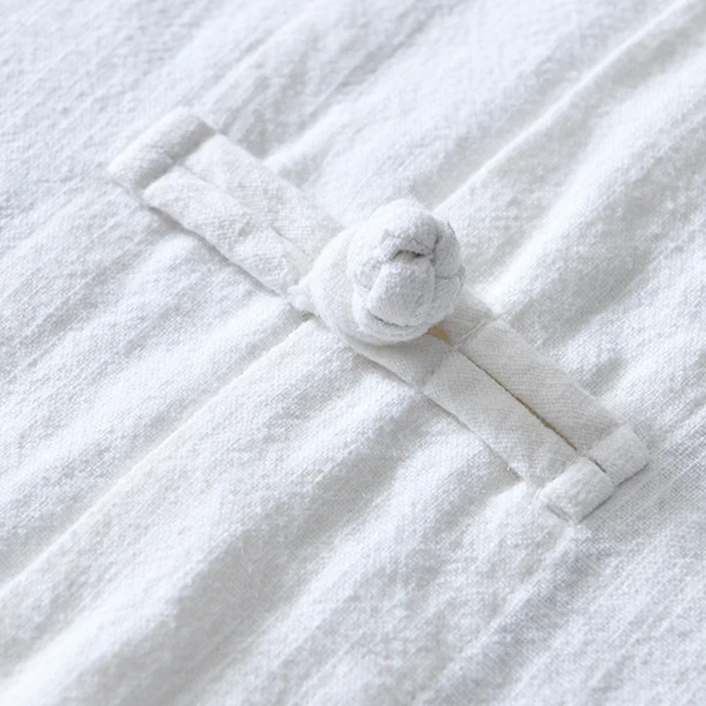 

Удобные модные мужские футболки для отдыха, топы, рубашки с длинными рукавами кунг-фу, однотонные, традиционные, дышащие, на пуговицах