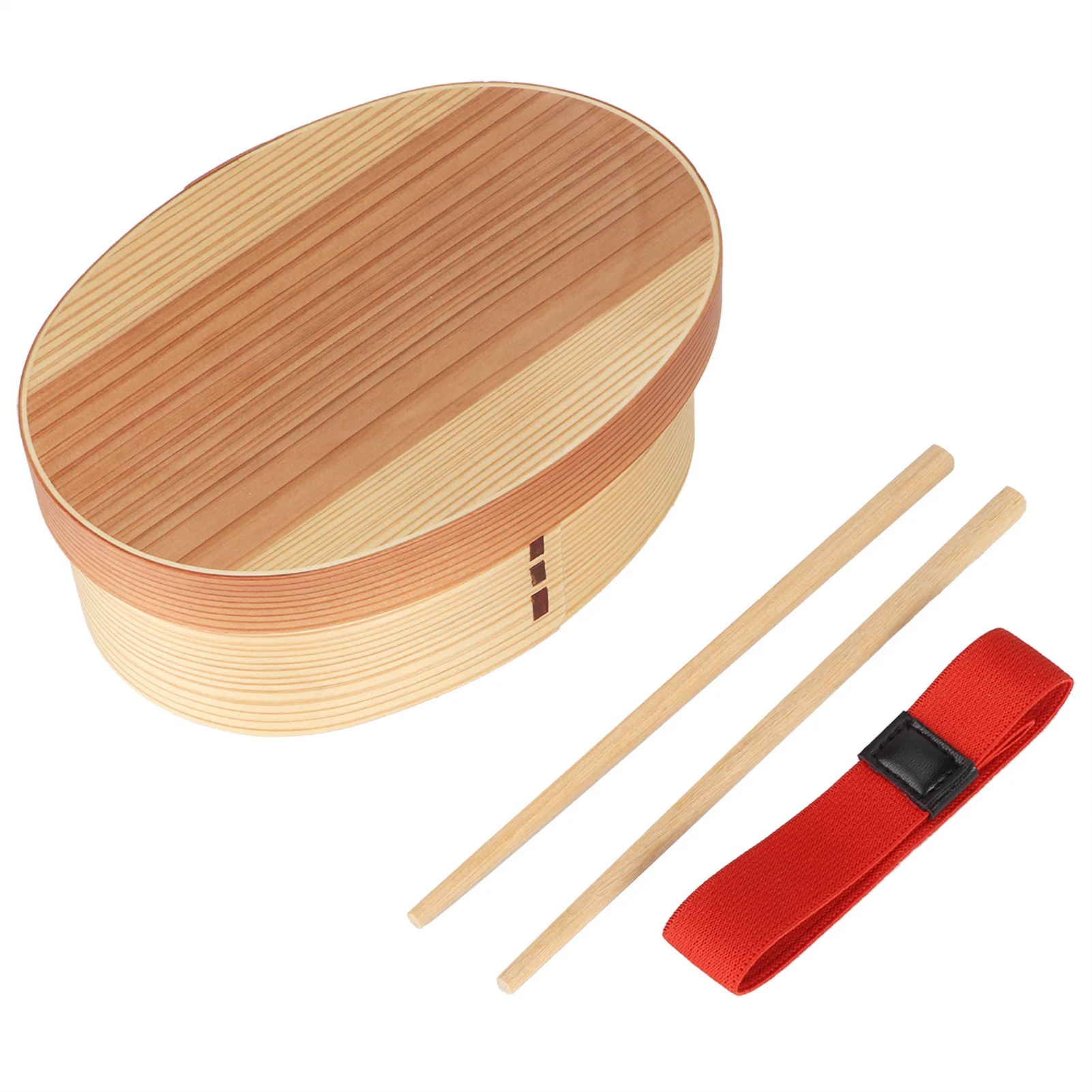 

1 Layer Bento Box Wood Lunch Box Wooden Sushi Tableware Bowl Food Container Lunch Boxes with Chopstick For Adults School