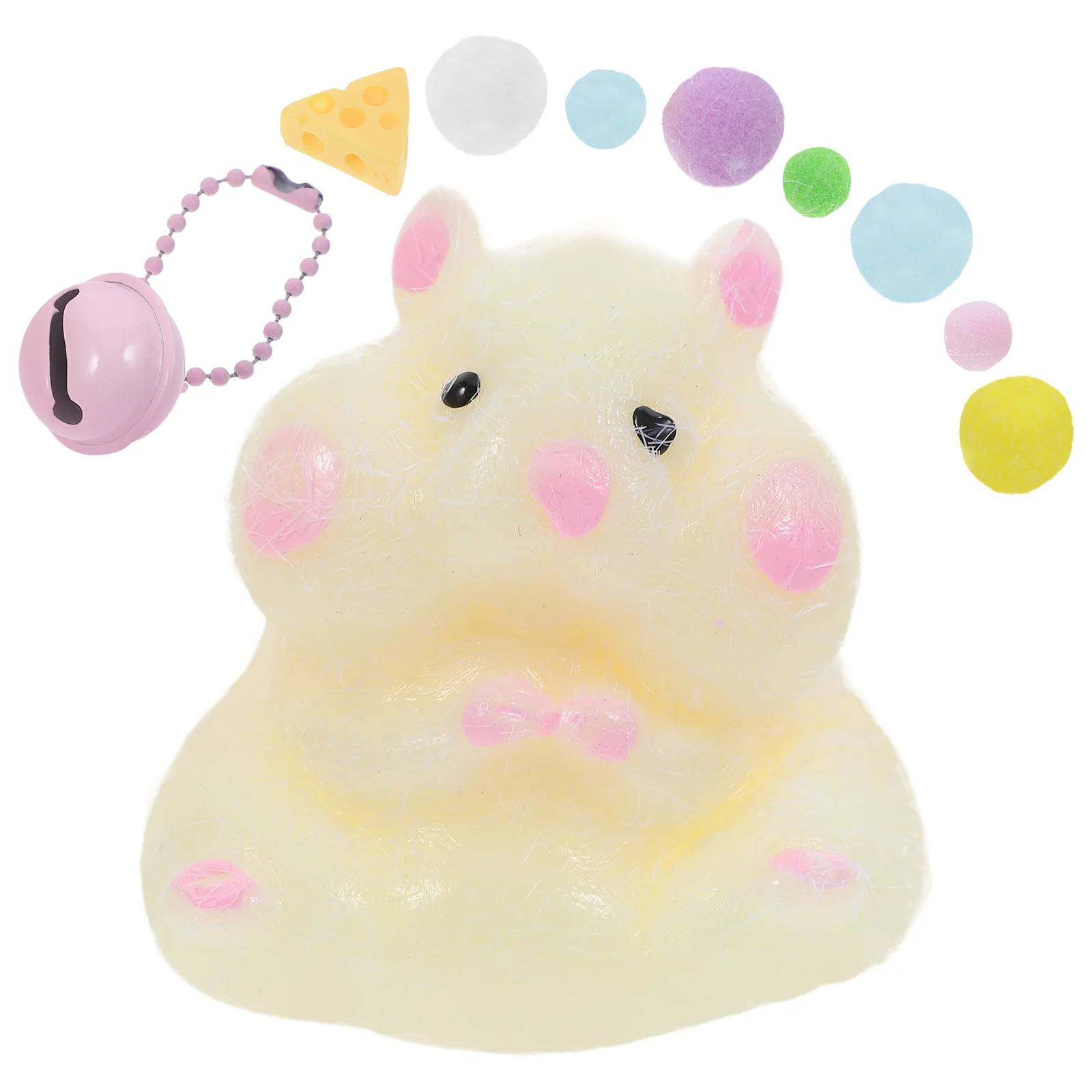 Animales de peluche para bebés, ratón pequeño de dibujos animados, modelo de juguete compacto, estrés, juguetes de forma adorables, amarillo, flexible, para apretar