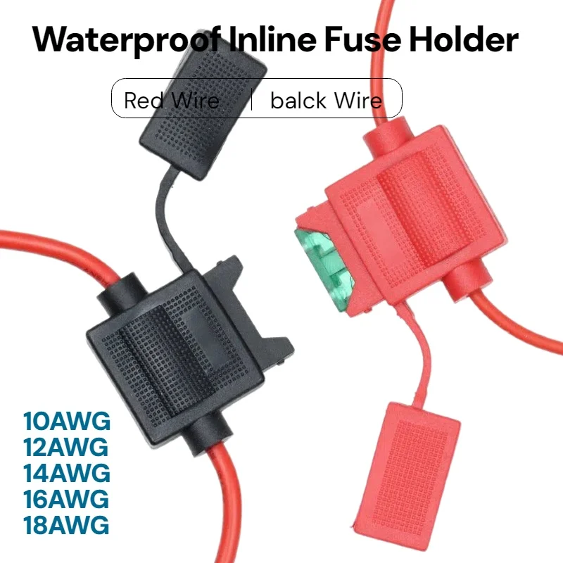 1-5-10pcs Waterproof Inline Blade Fuse Holder with Wire 10/12/14/16/18AWG Cable For Car Motorcycle Auto Truck Boat 12V 24V