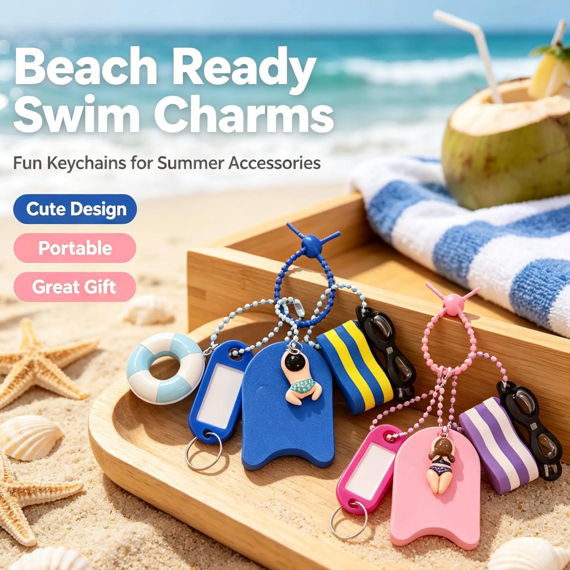 1/4pcs Floating Key Chain Water Buoyant Anti-sink Durable Key Holder for Boat Sailing Surfing Backpack Charm Decor