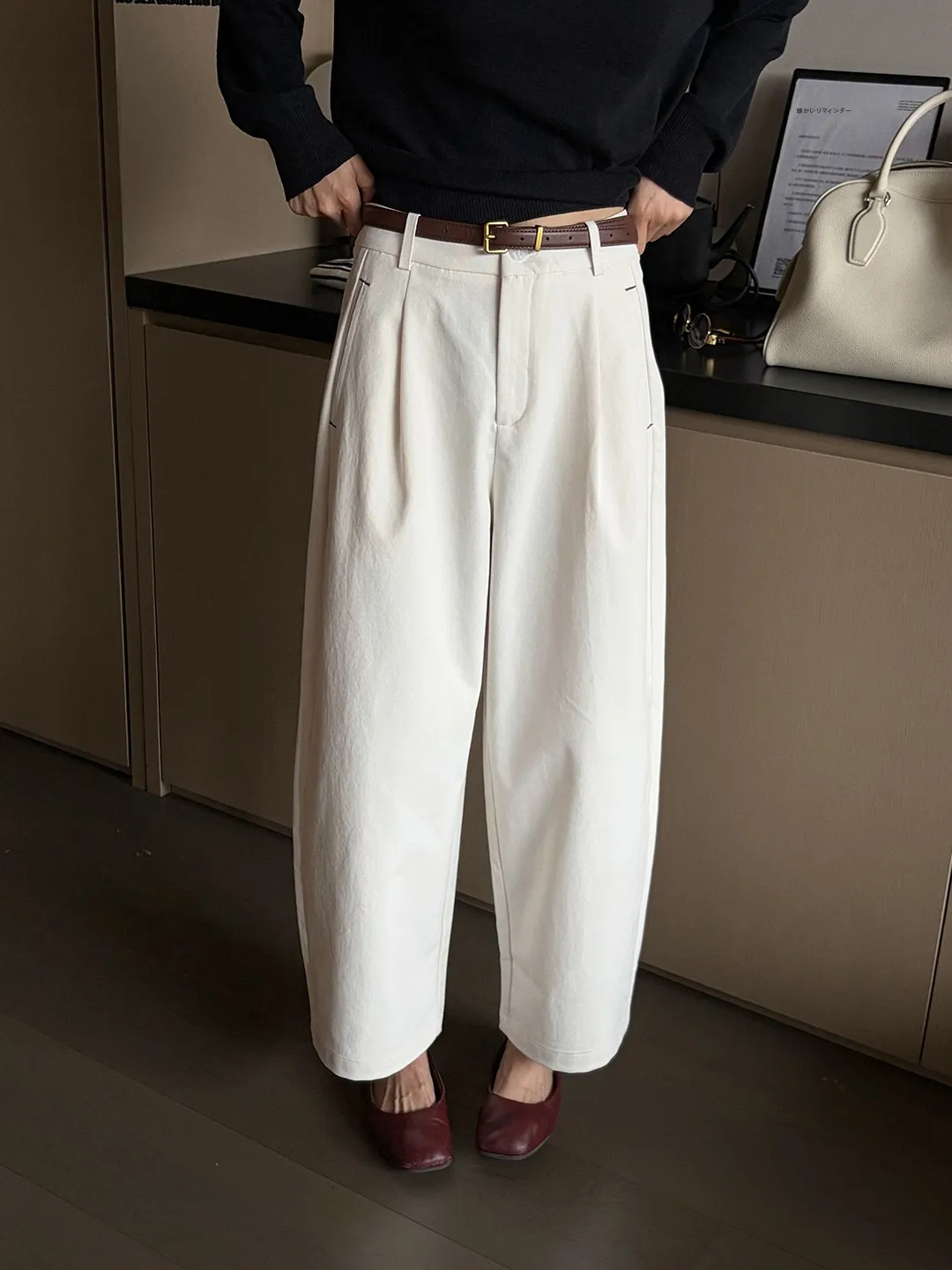 

Asucho Pure Color 3D Tailored Casual Pants Spring 2026 New Korean Loose Slim Wide Leg Women's Trousers Commute Style