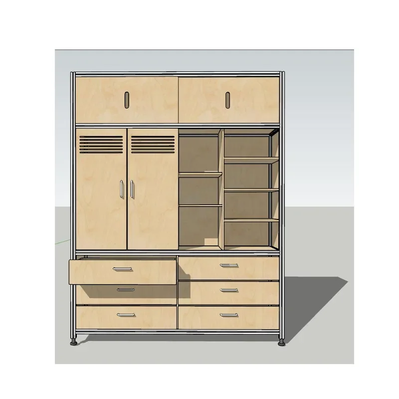 Aluminum profile marine panel independent wardrobe simple modern household locker floor storage cabinet