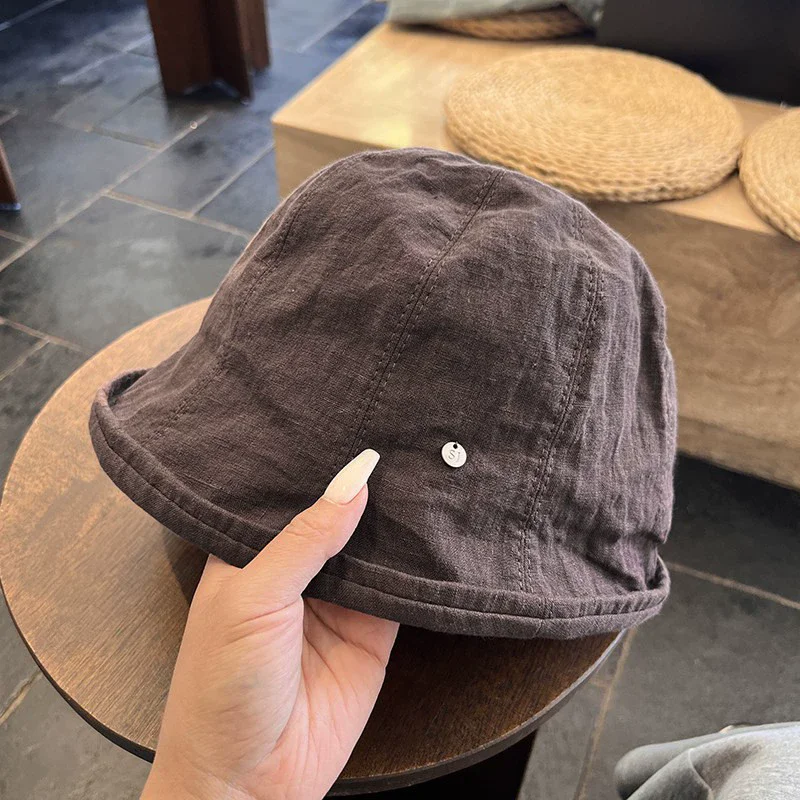 Women's 100% Linen Breathable Lightweight Fisherman Hat Spring/Summer Retro Bucket Hat Versatile and Flattering to Head Shape