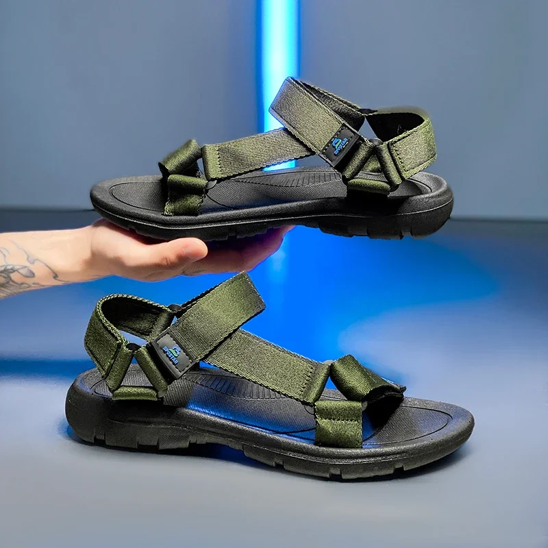 Men Summer New 2026 Casual Sports Sandals Outdoor Anti-slip Wear-resistant Soft-soled Slip-On Breathable Waterproof Beach Shoes