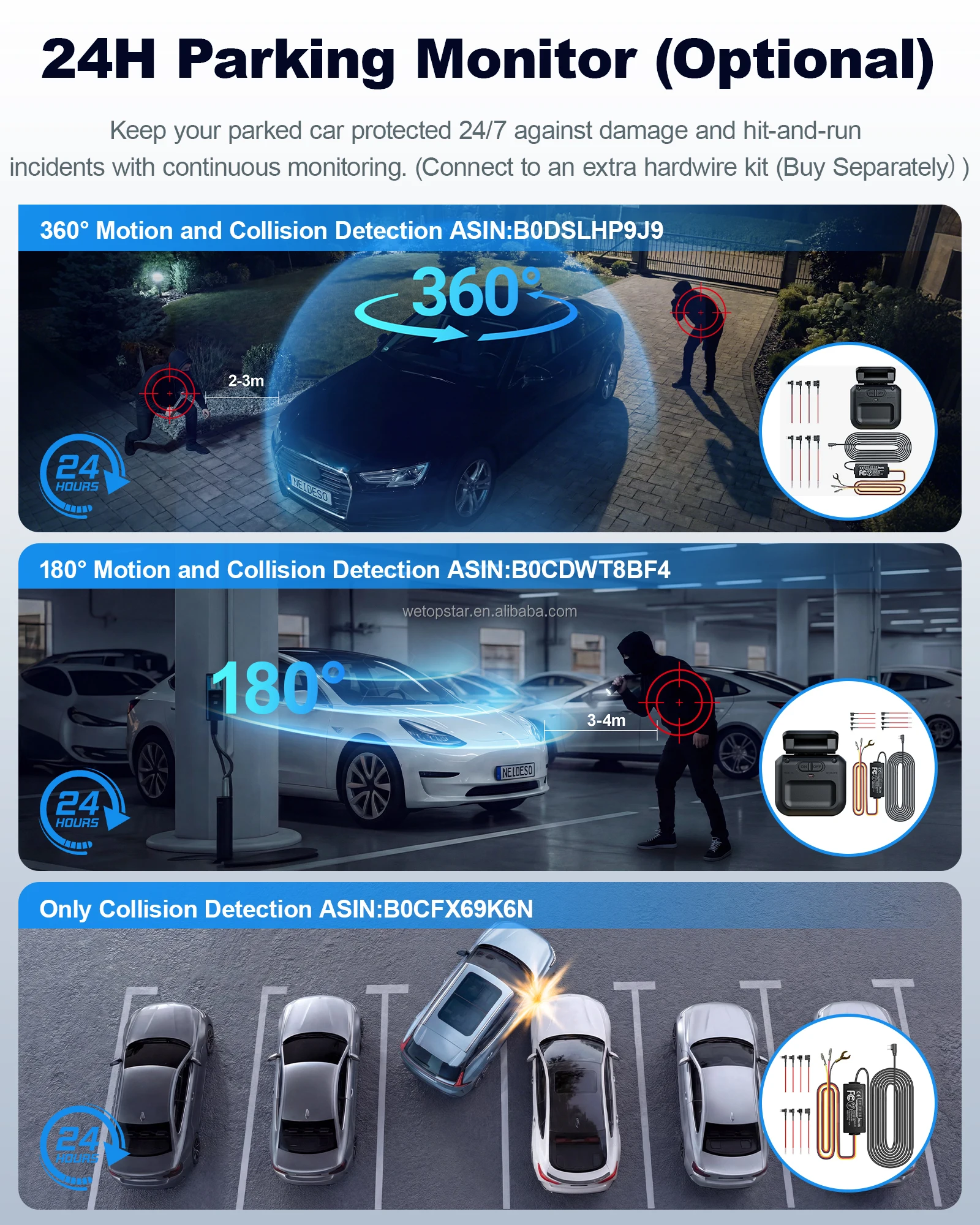STARVIS 2 Dash Cam 3-Inch Touchscreen Front 4K Rear and Interior 1080P 4 Channel Car DVR with Built-in GPS Parking
