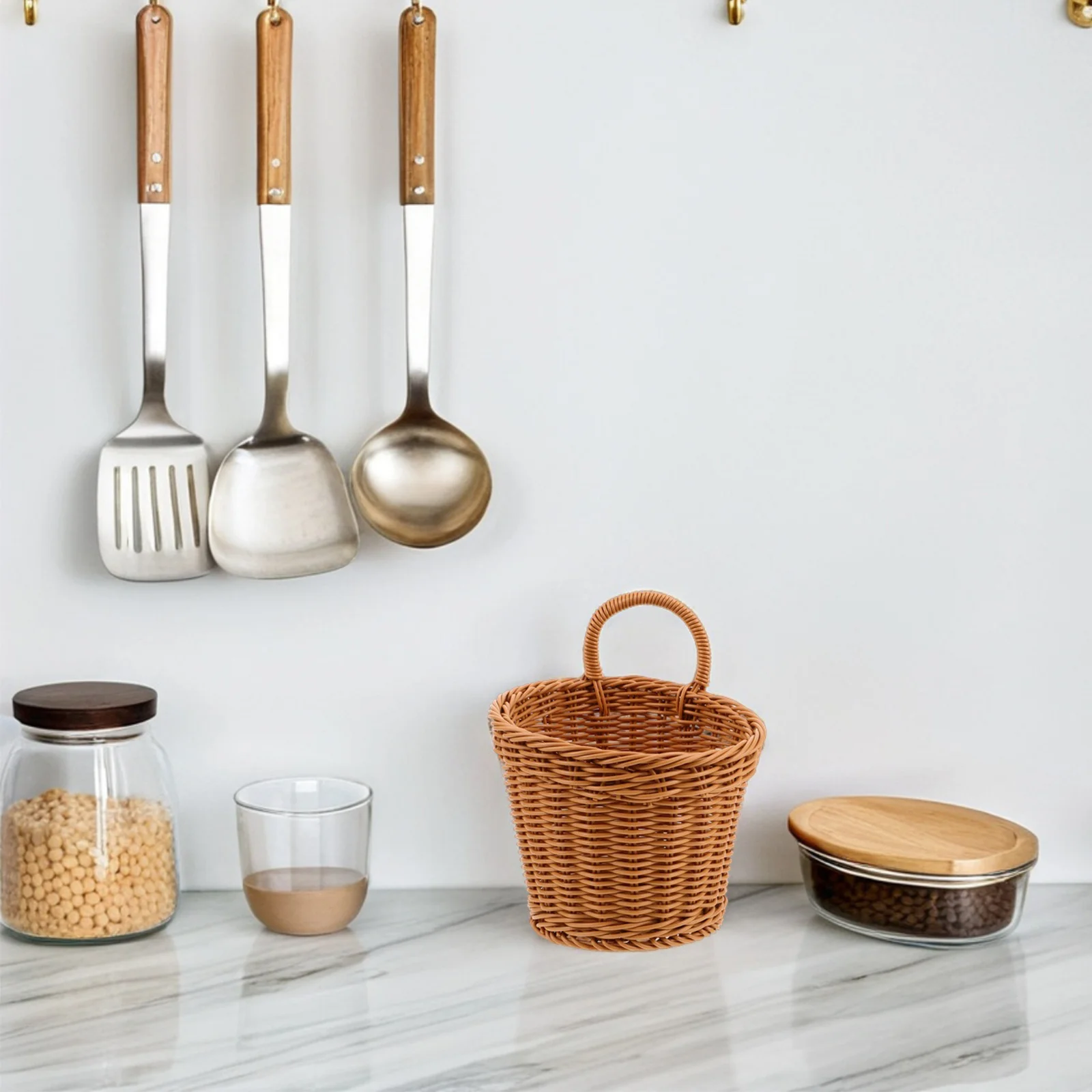 

Simple Style Woven Kitchen Basket for Onion Garlic Ginger Storage Hanging Organizer Pantry Decor Multifunctional