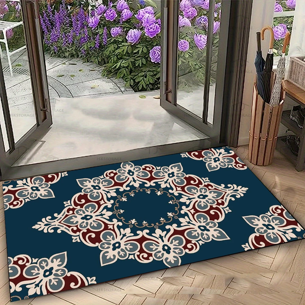 Boho Sunflower Print Doormat Anti Slip Floor Rug Retro Botanical Pattern Mat For Door Balcony Living Room Home Decor Carpet