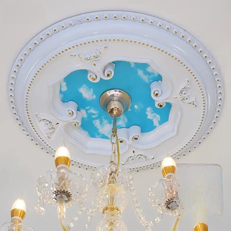 European lamp pool light panel decoration living room ceiling modeling pu ceiling gypsum light panel French pvc light panel