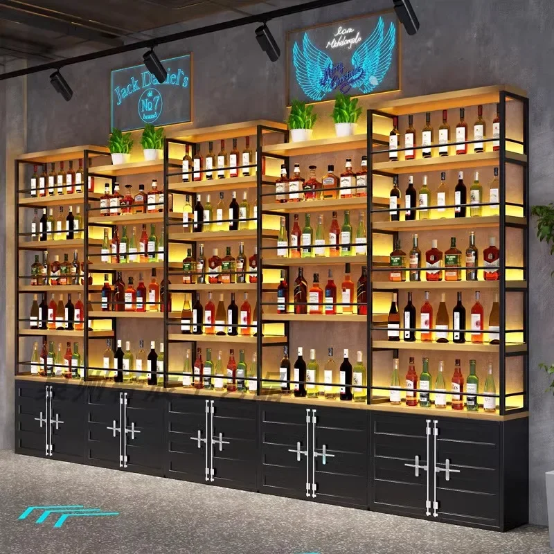 Liquor Bottles Exterior Movable Commercial Industrial Bar Bar Furniture Refrigerated Wine Cellar Cabinet Vitrina Luxury Shop