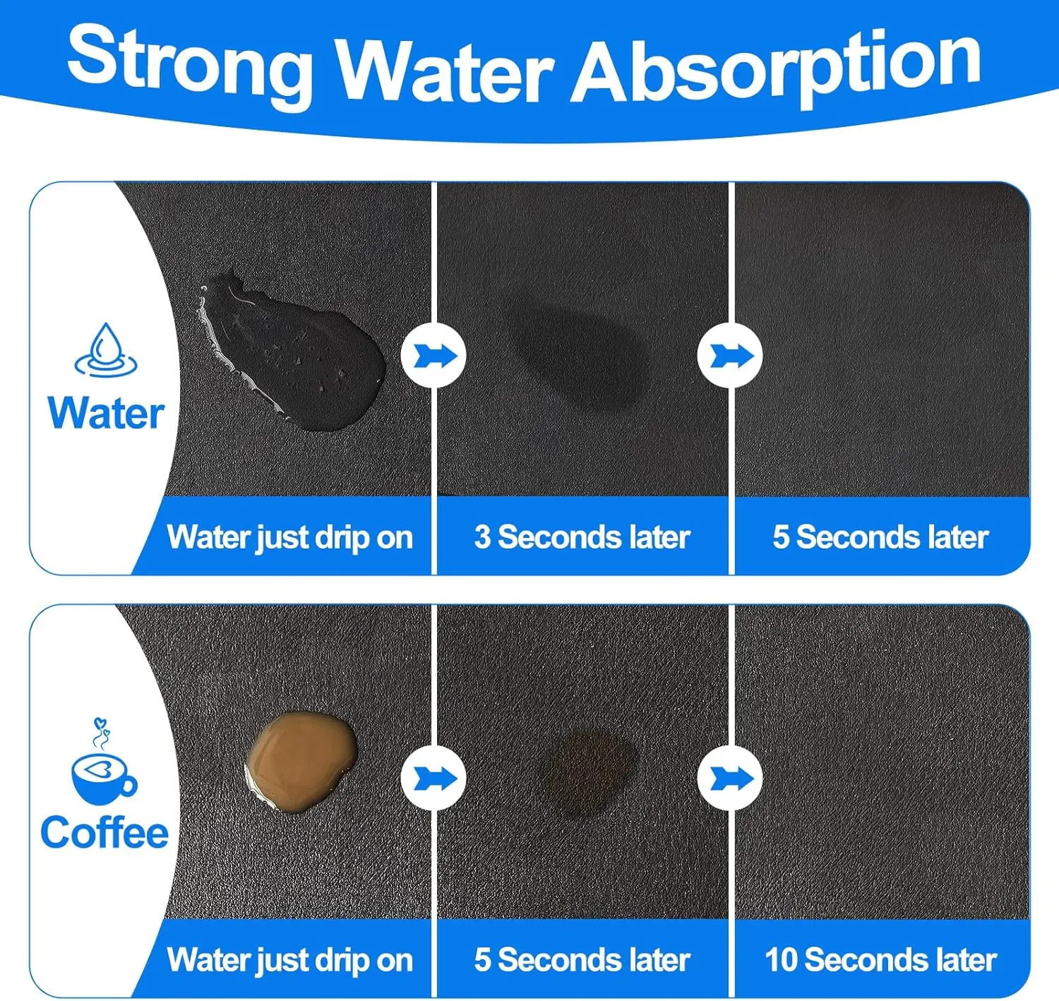 Large Kitchen Super Absorbent Mat Coffee Dish Draining Mat Drying Mat Quick Dry Bathroom Drain Pad Kitchen Faucet Placemat