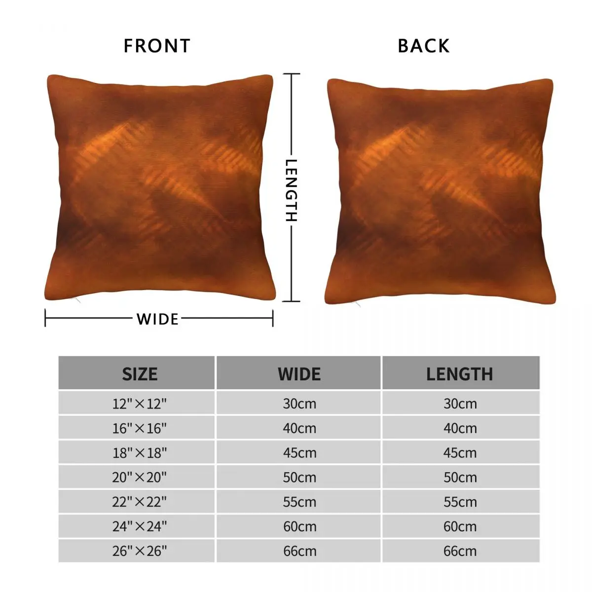 Orange Copper Square Pillowcase Polyester Linen Velvet Printed Zip Decorative Throw Pillow Case Car Cushion Cover