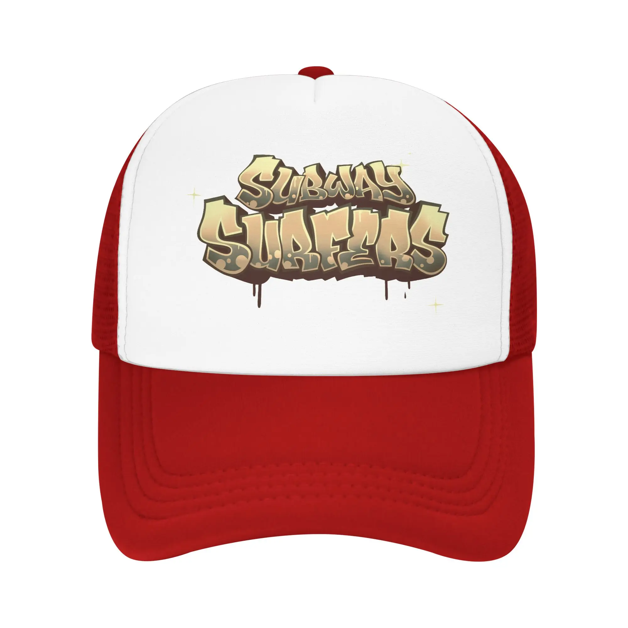 Subways Surfers Outfit Foam Mesh Trucker Hat Summer Breathable  Mesh-back Sun Caps Sturdy Adjustbale