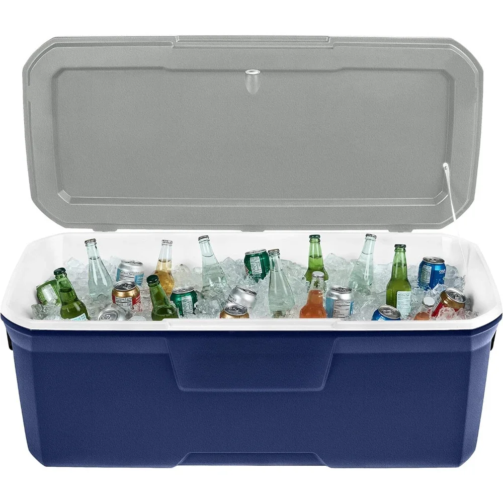 Insulated Portable Cooling Box, Heavy Duty Handles, Leak-Proof Outdoor Hard Cooler, Keeps Ice for Up to 5 Days Cooling Box