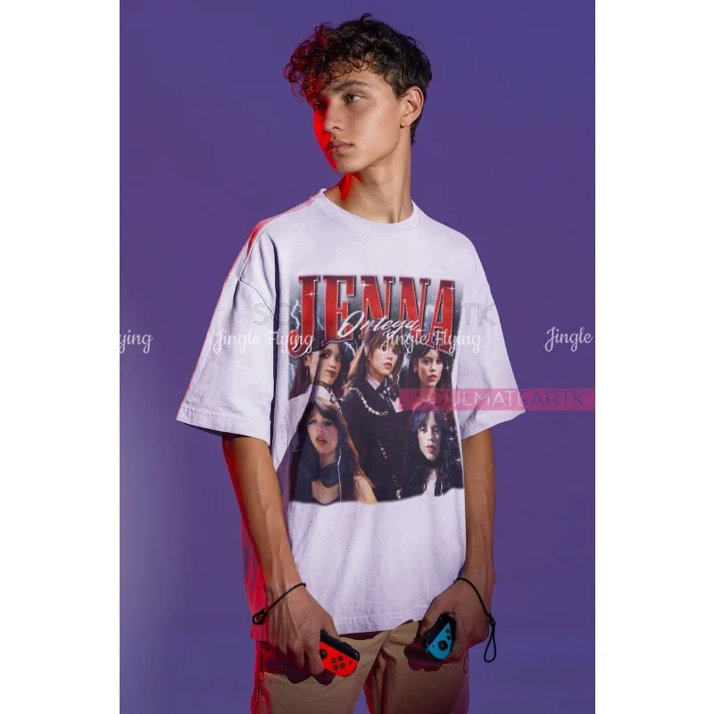 تي شيرت ريترو قميص خمر التي شيرت جينا أورتيجا سترة 90s المحملة #2