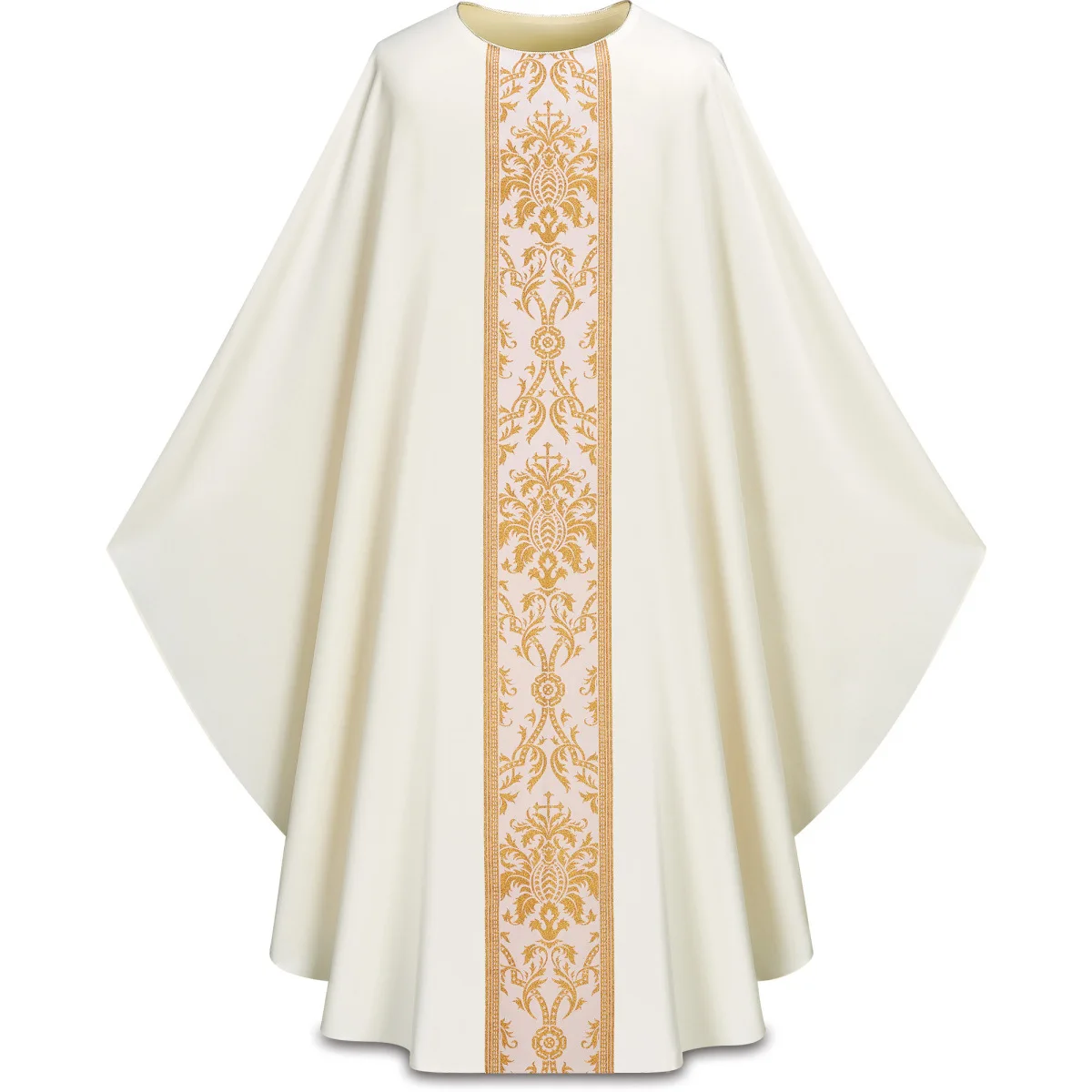

Solid Color Round Neck Gothic Cassock Mens Priest Religious Robe Cosplay Costume