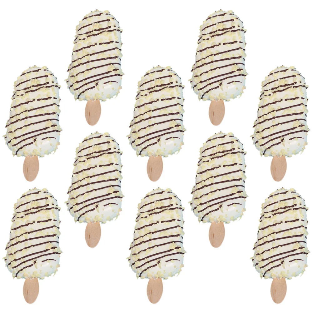 Simulation de modèle de crème glacée artificielle, faux aliments Popsicle, accessoires photo en PVC, 10 pièces