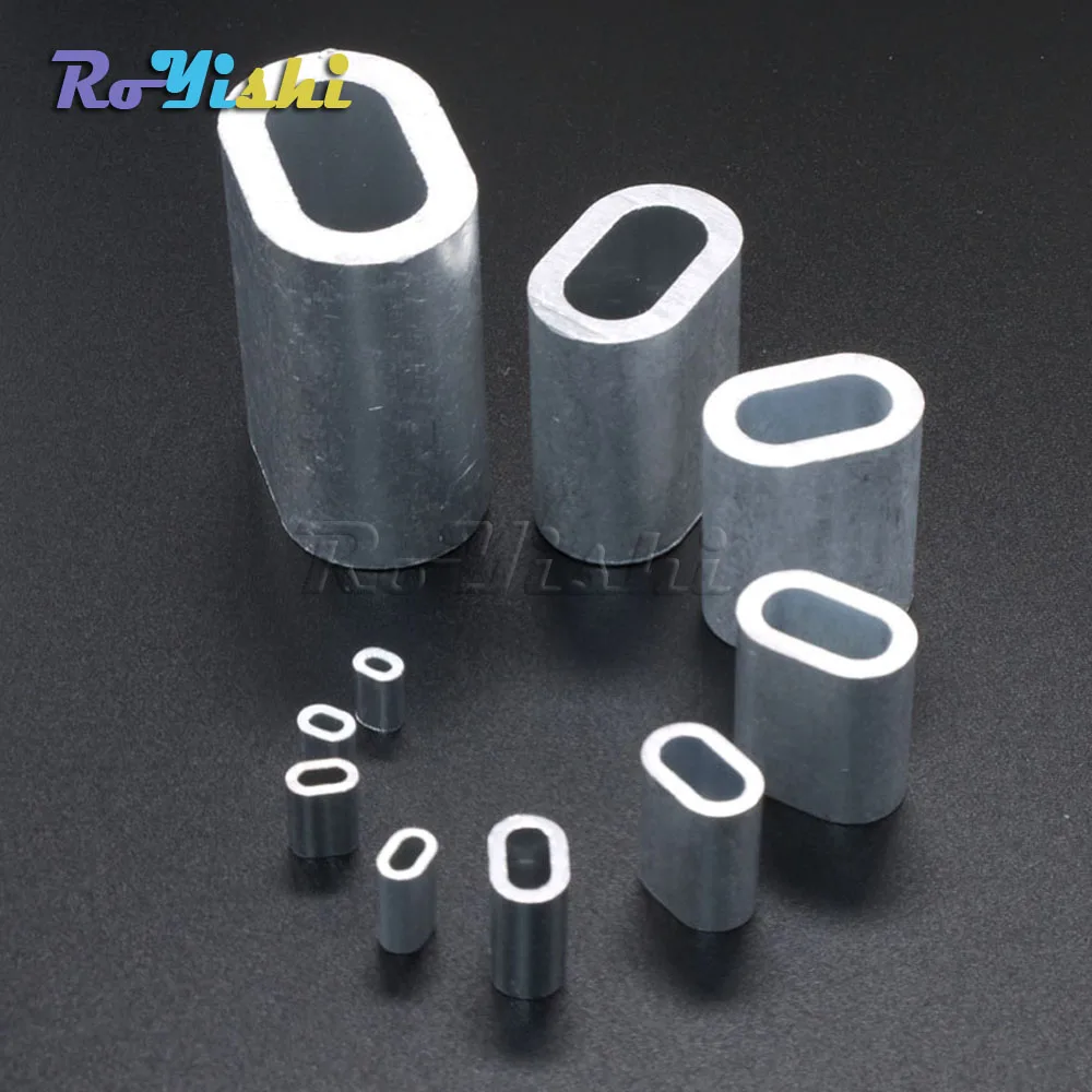 1000pcs/pack Aluminum Cable Crimps Sleeves Cable Ferrule Stops for Snare Wire Rope Clip Fittings