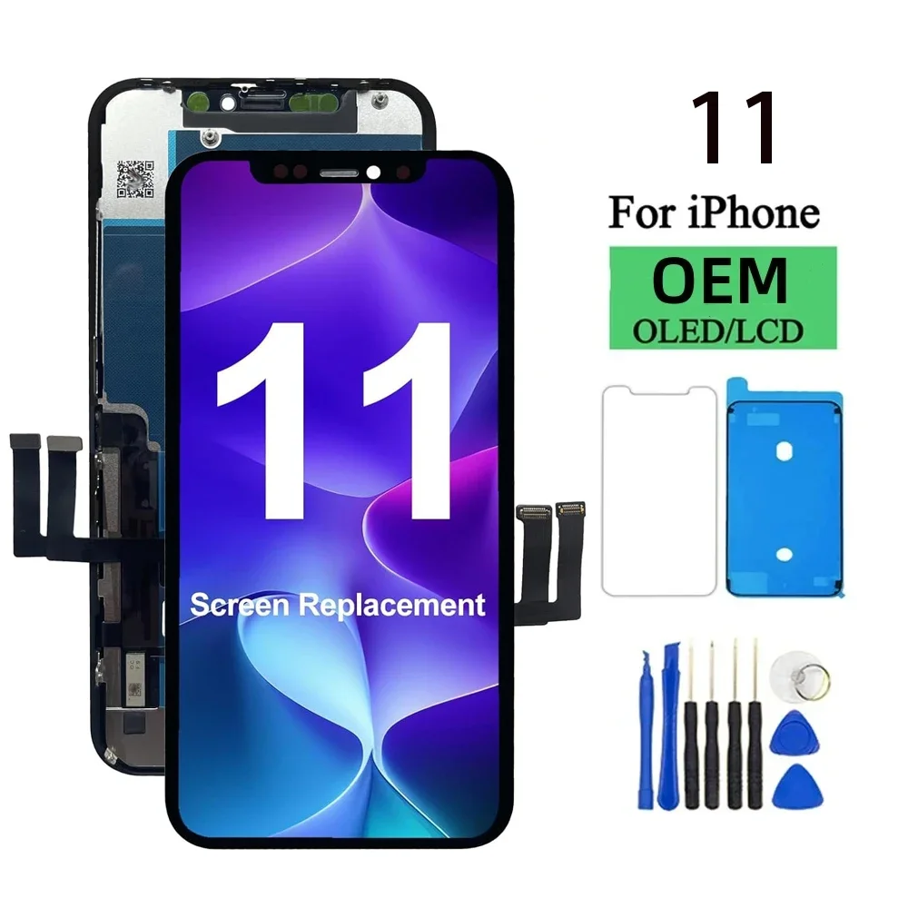 

OEM Pantalla для iPhone 11, ЖК-дисплей, преобразователь сенсорного экрана в сборе для iPhone 11, замена ЖК-экрана