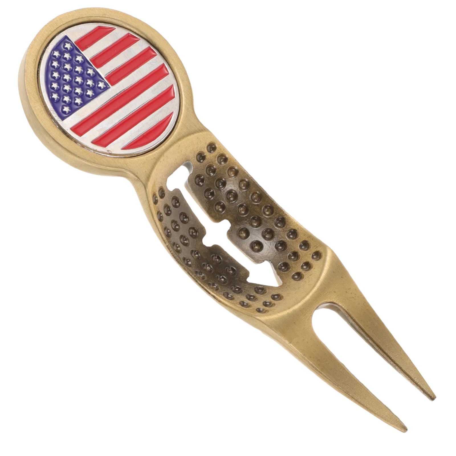 

Golf Divot Tool Multifunctional Lightweight Portable Finish Golf Fork Ball Marker Divot Repair Fork Golfing Tool