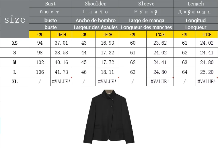 Damen Vintage Büro Einfarbiger Blazer Damen Stehkragen Langarm Lockerer Blazer Mode 2026 Frühling Sommer Lässiger Ladu-Blazer – Detail 1