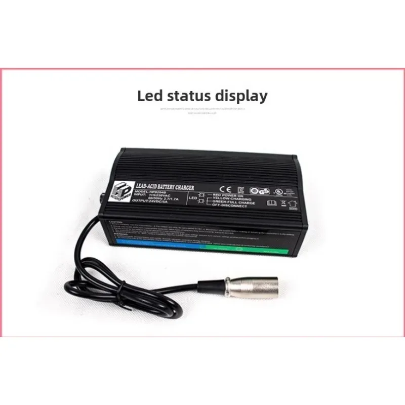 شاحن حمض 24 فولت 5 أمبير AGM GEL b-at-tery مع شهادة C-E UL ROHS KC للدراجات البخارية المتحركة أو الكراسي المتحركة الكهربائية HP8204B 1