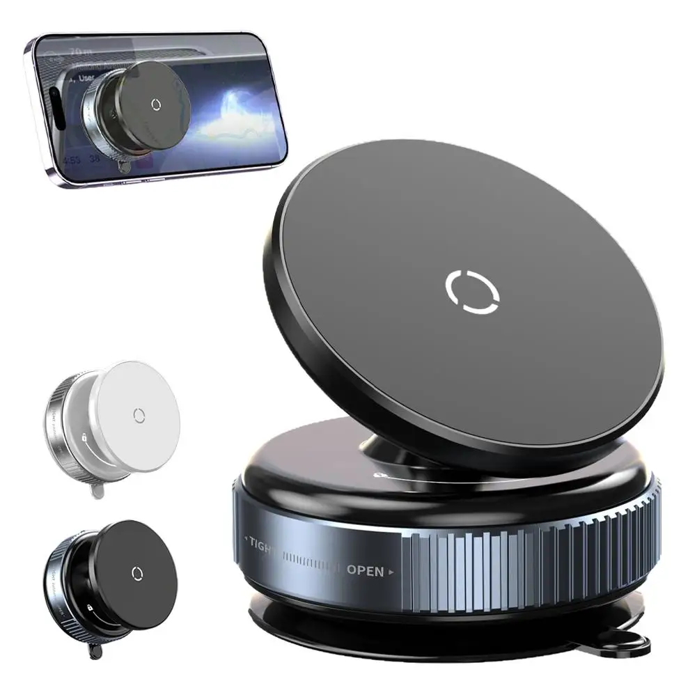 Suporte para Telefone de Carro, Suporte Magnético Inteligente com Sucção a Vácuo, Suporte Magnético Rotativo 360 para Carro °   Adsorção V7d1