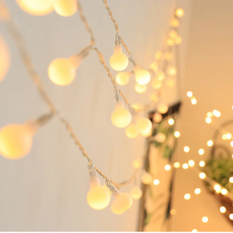 Home Decor Fairy Light 3M 6M LED Ball String Lights Wedding Garland Decor Light Christmas Tree Decoration Lights Battery USB