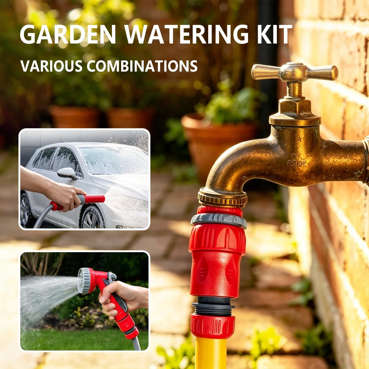 3/4 Inch Graden Hose Water Tap Threaded Connector Faucet Adapter Hose Faucet Quick Connector For Garden Irrigation