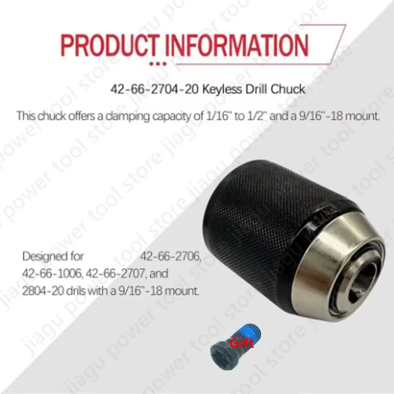 Image of Schlüsselloses Bohrfutter 42-66-2704-20 Ersatz für Milwaukee 42-66-1006 42-66-2706