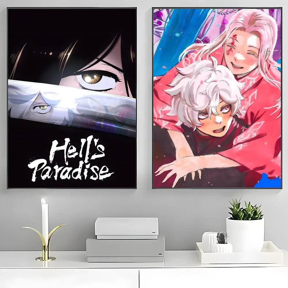 Anime Hell Paradise Poster Poster Stickers Painting Mural HD Wall Decals for Bedroom Living Room Home Self-Adhesive