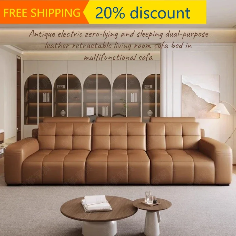 132 Modern Lounge Bedroom Sofa Bed Clearance Lazy Leather Convertible Home Sofa Bed Foldable Couches Luxury Living Room Furnitur
