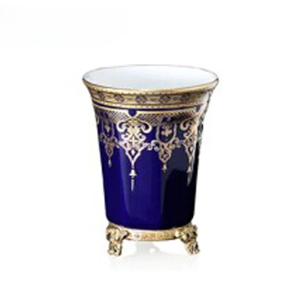 European dark blue porcelain bathroom set, mouthwash cup, toothbrush holder, soap dish five-piece set, bathroom set.