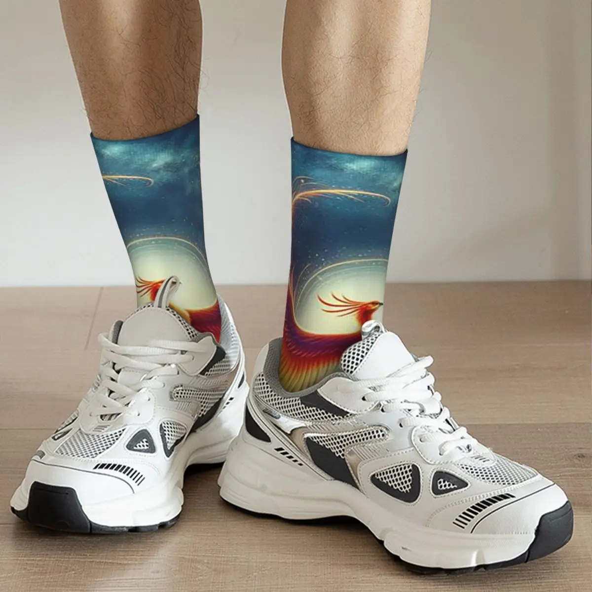 Phoenix Mythical Bird With Fiery Wings Socks Harajuku Stockings All Season Long Socks for Man Woman Valentine's Day Gifts