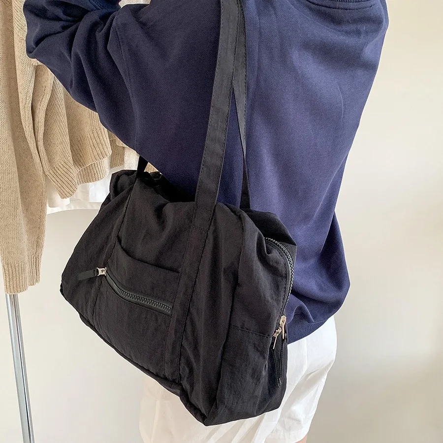 

Осенне-зимняя новая корейская модная легкая нейлоновая ручная сумка-тоут большой вместимости, дорожные женские сумки на плечо для отдыха