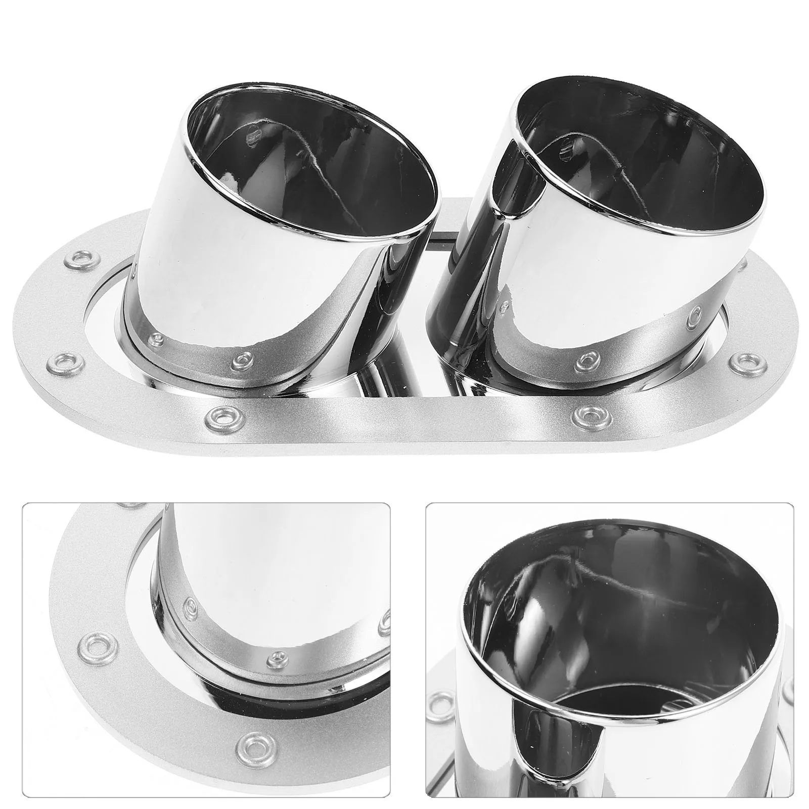 

Dual Exhaust Pipe Decoration Stickers Universal Car Tail Muffler Simulated Pipes Protective Bumper Accessories Scratch Resistant