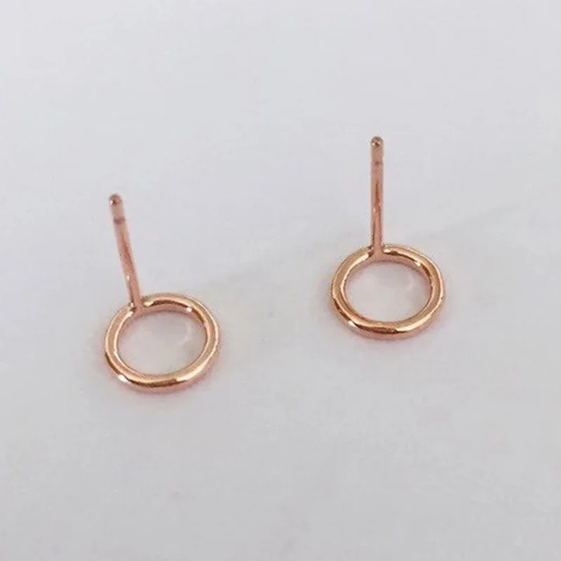 Pendiente circular de oro rosa de 14 quilates, 7/10/15mm, anillo redondo, venta al por mayor, accesorios de joyería DIY a granel