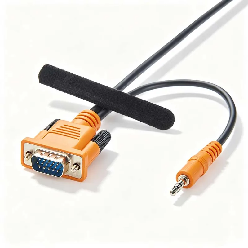 VGA Cable with Audio: HD15 + 3.5mm Audio/Video Combo Cable for Computers, Monitors, and Projectors