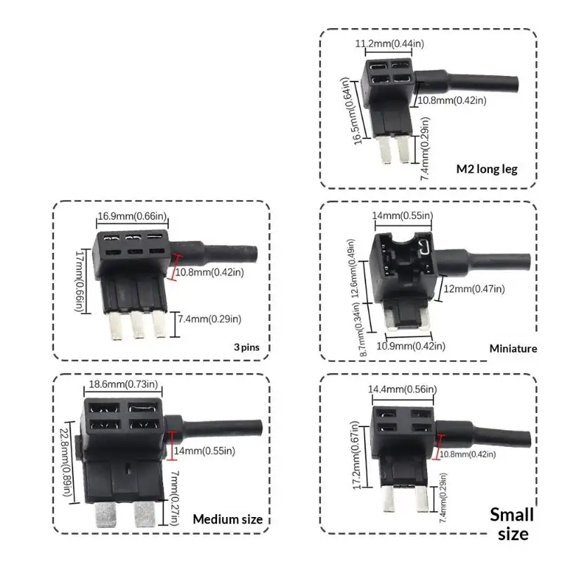 1Pcs Universal 12V 24V Car Fuse Holder Add-a-circuit Tap Adapter MINI Small Medium Size for Car Audio LED Light Strip Power Con