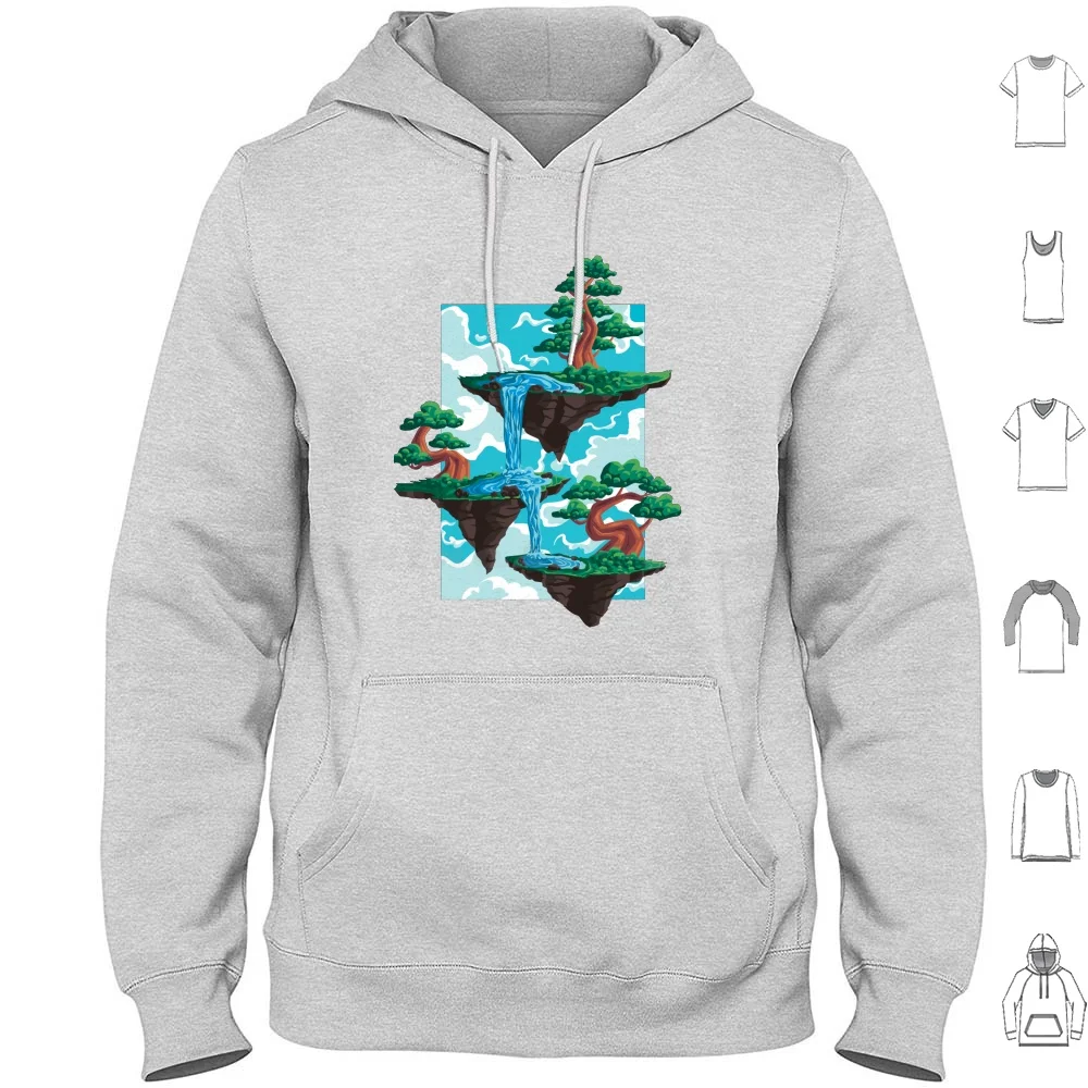 Floating Flowing Islands Bonsai Sticker Duvet Hoodie Cotton Long Sleeve Juniper Bonsai Tree Juniper Procumbens Nana