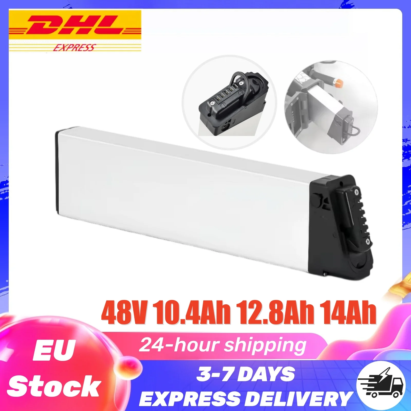E-Bike Pedelec Akku DCH 006 für Samebike LO26 20LVXD30 XP2.0 Faltfahrrad-Akku 48V 14Ah 12.8Ah 10.4Ah Lithium-Batterien Passend für LAFLY X3/JINGHMA R7 R5